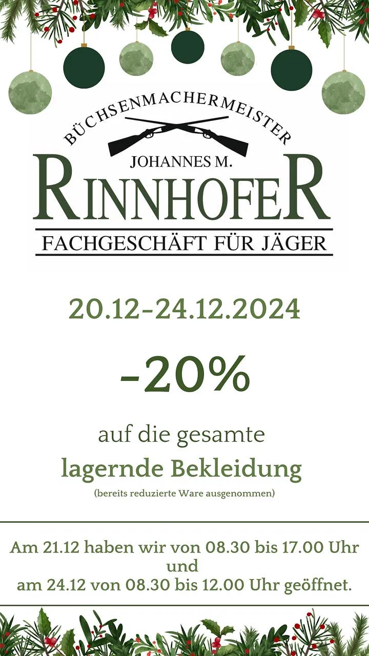 Weihnachtsaktion Büchsenmachermeister Rinnhofer Hartberg